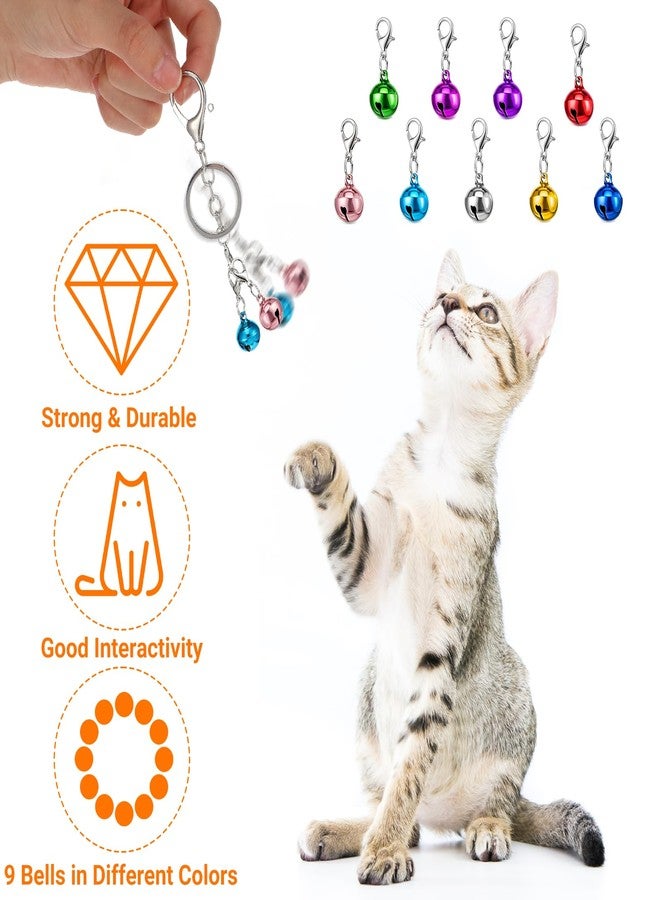 WJIAAA 9 PCS Colorful Pet Bells, Loud Jingle Bells for Dog Cat Collar with 2pcs Keychain, Small Metal Round Jingle Bell with Clasps for Collar Charms and DIY Crafts - Image 4